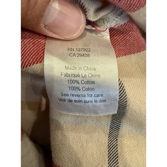 Mountain Khakis Mens Beige Red Plaid Flannel Button Up Long Sleeve Shirt Size L - Picture 6 of 8